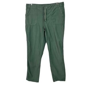 J.‎ Crew Women's Size Large Tie-Waist Camp Pant Cypress Olive Green Cotton